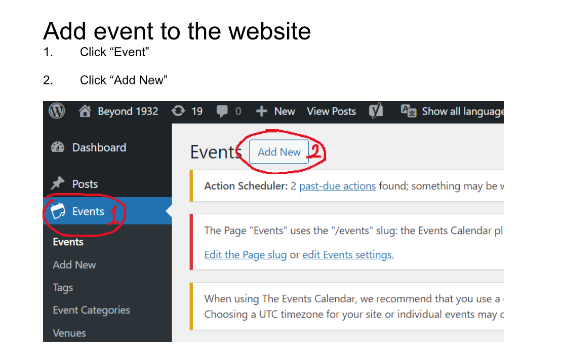 Adding an event