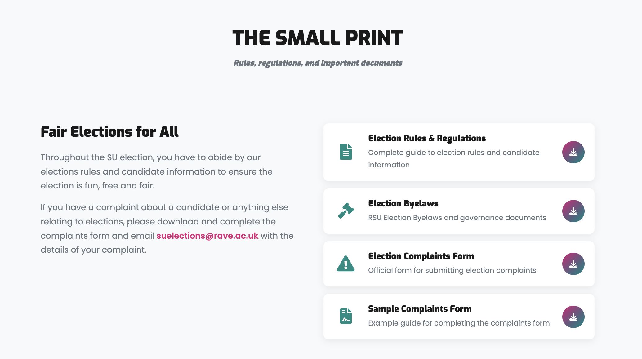 Elections — key resources in one place.