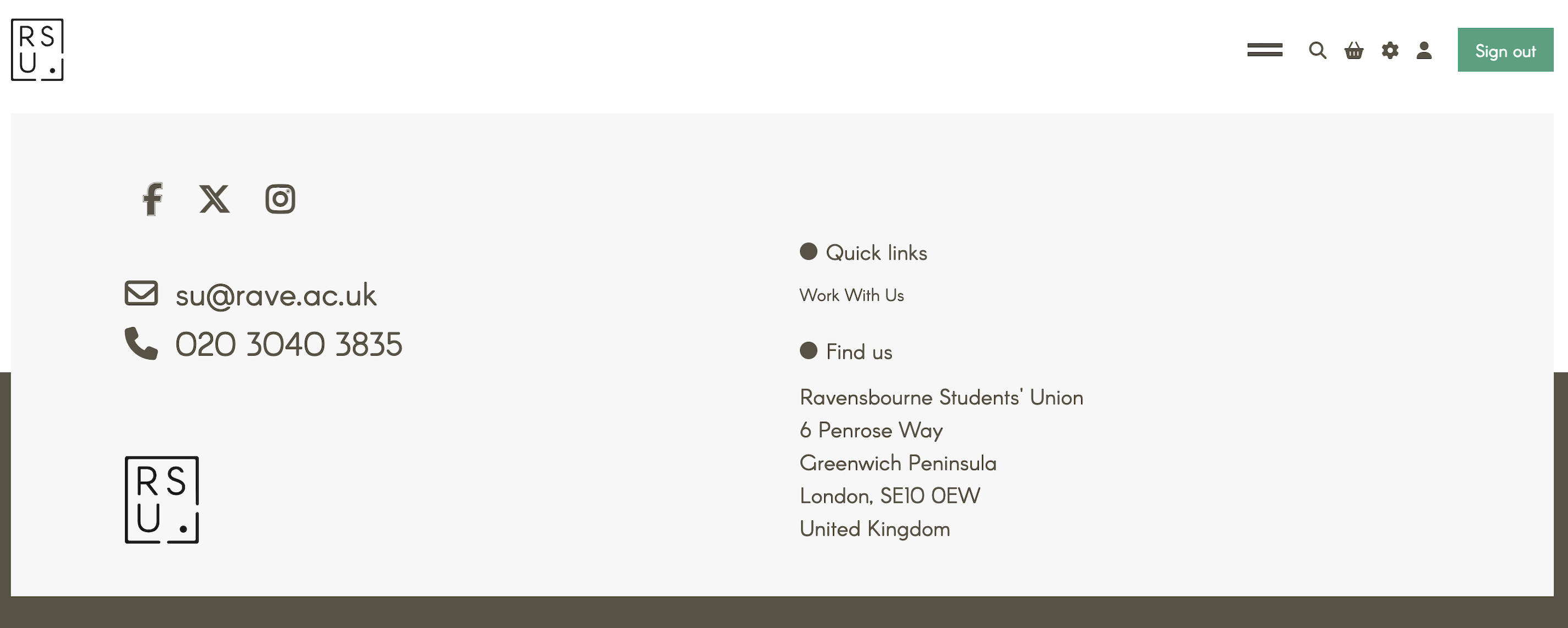Events — in the nav, completely blank.