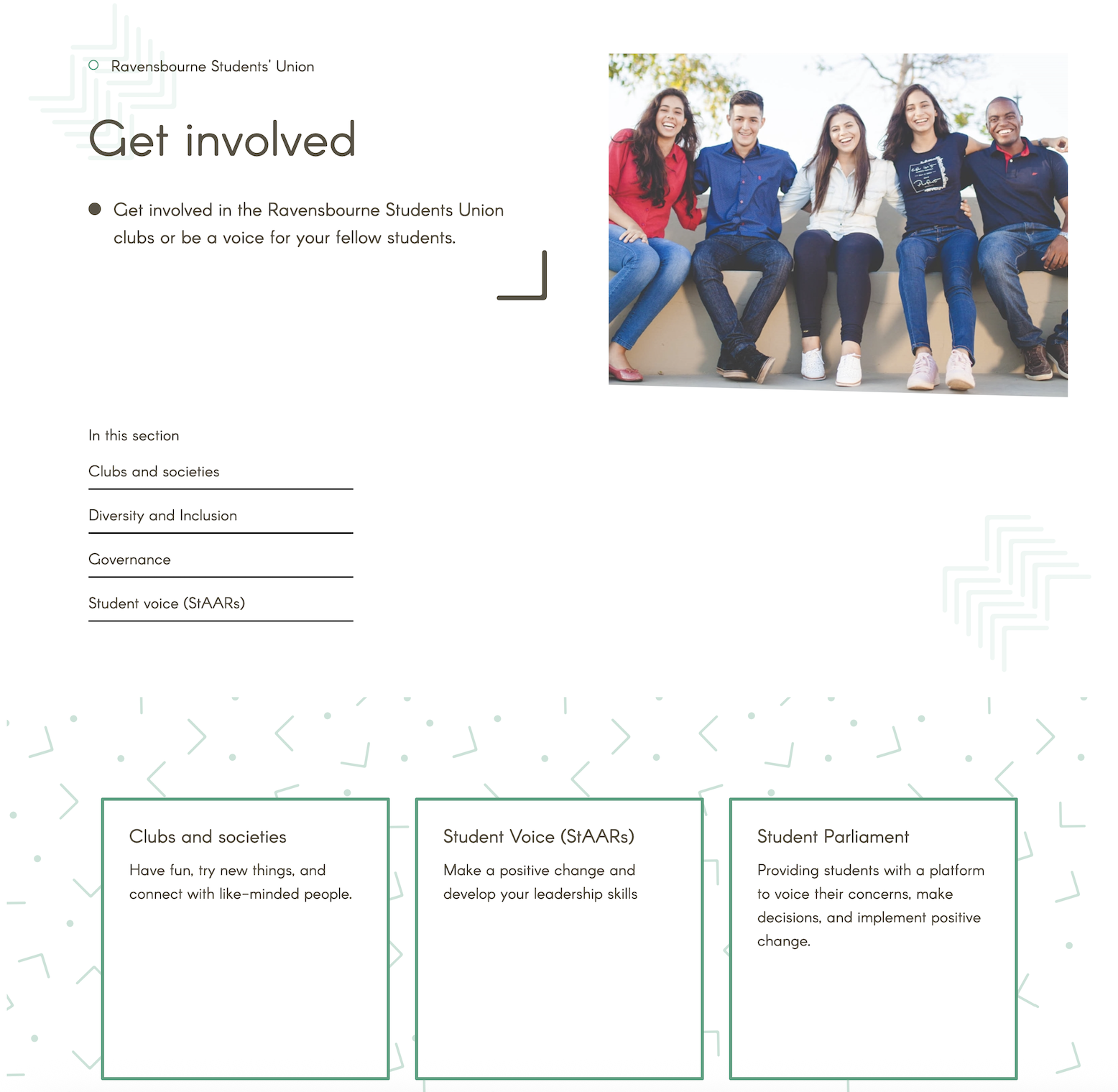 Get Involved — a page whose only content was links to other pages.